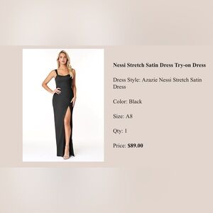 Black Satin Bridesmaid Dress (never worn)